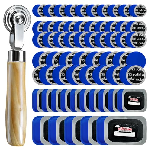 120 Pcs Tire Patches, Tire Repair Patch Kit Heavy Duty 5 Sizes Rubber Radial with 32, 42, 58, 65x80, 85x120 mm Emergency Repair Tool for Puncture Car Bus Truck Tractor Vehicle Motorcycle