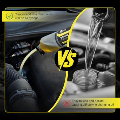 JIFETOR 500CC Automotive Fluid Extractor Fill Hand Pump Oil Change Syringe | Manual Liquid Transfer Tool with Total 51" Hose and Extension Tubes, for ATF Coolant Power Steering Fluid Gear Oil Engine Oil