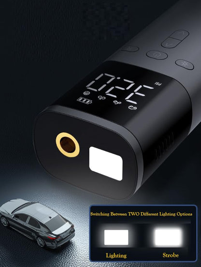 Tire Inflator Portable Air Compressor,25000mAh and 150PSI Air Pump for Car Tires, 5X Faster Portable Air Pump with Digital Pressure Gauge for Cars, SUV, Bike & Motorcycle Tires, Ball,Etc.