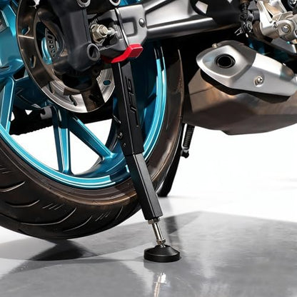 CNC Universal Motorcycle Wheel Stand Lift Trail Stand for Most Dirt Bikes | Adjustable and Portable Dirt Bike Wheel Lift Stand (Length Adjustment Range:35CM/ 13.78IN-41CM/ 16.14IN)-Red - color: Red