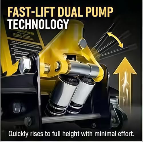 3 Ton Low Profile Floor Jack, All-Steel Heavy-Duty Hydraulic Car Jack with Dual Pistons Quick Lift Pump, Pro-Grade Garage Jack for Trucks SUVs, Lifting Range 3.35"-19.69"