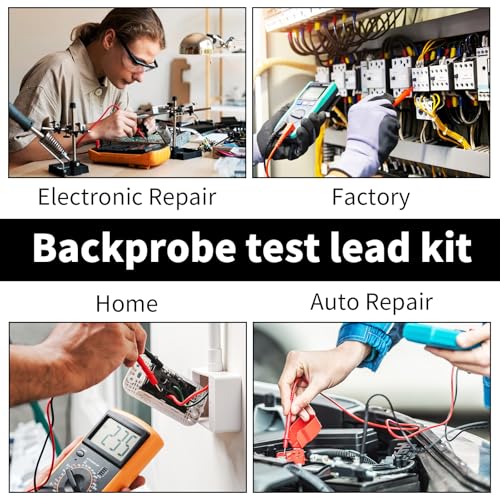 13 PCS Automotive Test Lead Kit – Banana Plug & Alligator Clip Multimeter Test Leads Set with LED Test Leads and Insulation Piercing Test Clip – CAT III 1000 V for 12 V/24 V Car Electrical Testing