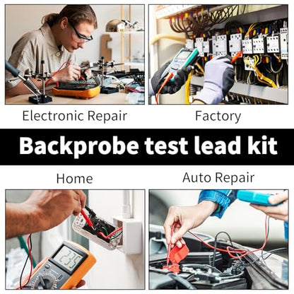 13 PCS Automotive Test Lead Kit – Banana Plug & Alligator Clip Multimeter Test Leads Set with LED Test Leads and Insulation Piercing Test Clip – CAT III 1000 V for 12 V/24 V Car Electrical Testing