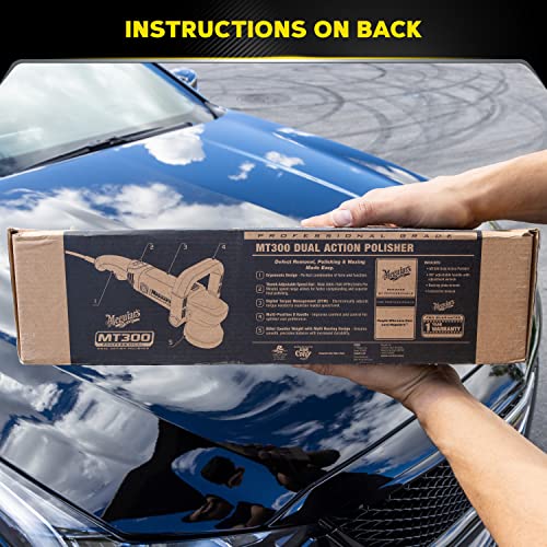 Meguiar's MT300 Variable Speed Dual Action Polisher, Professionally Designed Car Scratch Remover and Car Polisher with Digital Torque Management, 1 Count