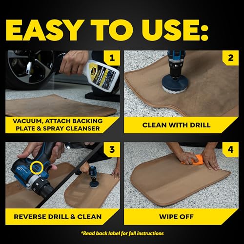Meguiar's Carpet & Cloth Kit,This Car Care Kit includes a Premium Fabric & Carpet Cleaner and Accessories,A Plush Microfiber Towel and 4” Drill Brush Attachment to Thoroughly Clean Interiors, Kit