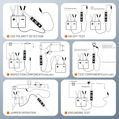 VDIAGTOOL V100 PRO Power Circuit Probe Tester, 6V-30V DC Multifunctional Car Test Light Automotive with Component Activation, Voltage, Continuity Test, Overload Protection for Car SUV RV Motorcycle