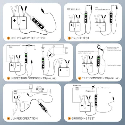 VDIAGTOOL V100 PRO Power Circuit Probe Tester, 6V-30V DC Multifunctional Car Test Light Automotive with Component Activation, Voltage, Continuity Test, Overload Protection for Car SUV RV Motorcycle
