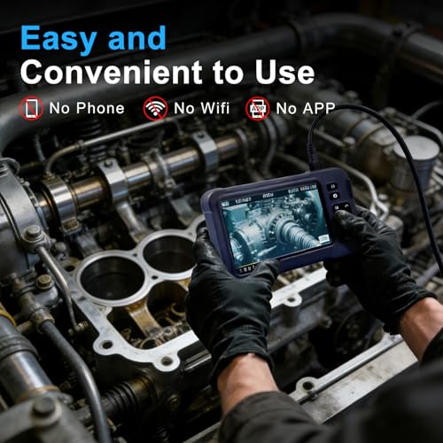 Endoscope Camera with Light 1920P HD Three Lens Borescope with 8 LED Lights, IP67 Waterproof Snake Sewer Tools 5" Inspection Camera,16.4ft Semi-Rigid Drain Endoscope (16.4FT Three Lens-Blue) - size: 16.4FT Three Lens-Blue
