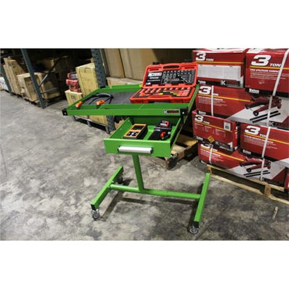 K Tool International 75108 Adjustable 30 Inch Teardown Worktable with Drawer, 200 lb Capacity, Height Adjustable 34 to 47.75 Inches, HD Steel Construction with Swivel Casters, Rubber Bumper Corners