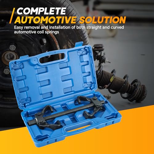 Coil Spring Compressor Tool Kit | Vehicle Strut & Coil Spring Installer/Remover Fit Most Struts & Coil Springs for Auto Repair with Tempered Chrome Steel Jaws