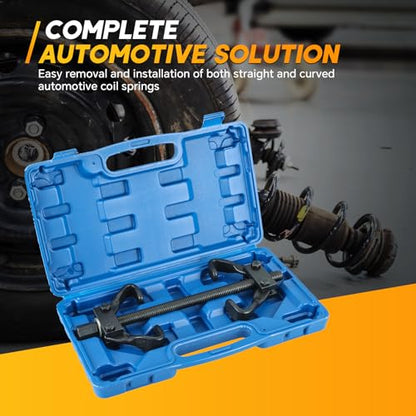 Coil Spring Compressor Tool Kit | Vehicle Strut & Coil Spring Installer/Remover Fit Most Struts & Coil Springs for Auto Repair with Tempered Chrome Steel Jaws