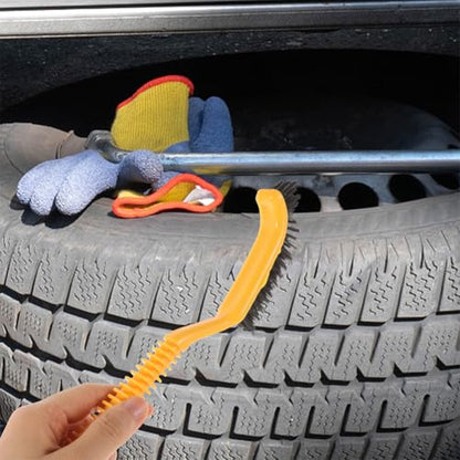 iplusmile 2pcs Tire Cleaning Brushes for Car Detailing Scrub Brush Soft Bristles for Wheels Rims and Hard Reach Areas for Automotive and Household Cleaning