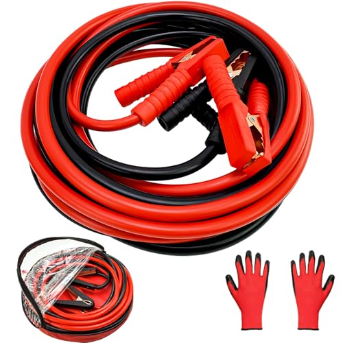 Jumper Cables, 0 Gauge 3000AMP 20FT,Heavy Duty Automotive Booster Cables for 12V/24V Car, SUV &Truck Battery, with Strong Clamps & Thiekened Inner Core, Carry Bag and Gloves Included - size: 0 Gauge - 20FT