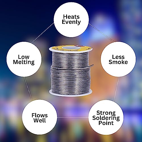 DTS Solder Wire Tin Lead 40/60 Rosin Core 0.062-inch (1.6mm) on Spool, 1 pound - Made in USA | Soldering Wire for Electronics Repair and More
