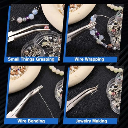 SPEEDWOX Bent Needle Nose Pliers With Smooth Jaw For Jewelry Making Fishing Hook Remover Long Angled Needle Nose Pliers For Jewelry Making, Wire Wrapping And Object Gripping - style: Bent Needle Nose Pliers Smooth Jaw