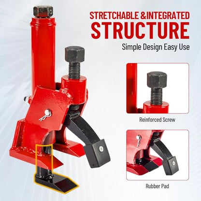 CarBole Upgraded Manual Tire Bead Breaker, 38"-42" Tires Changer Tool for Tractors Trucks Cars ATVs UTVs Heavy-Duty Vehicles (RED with Rubber Pad)