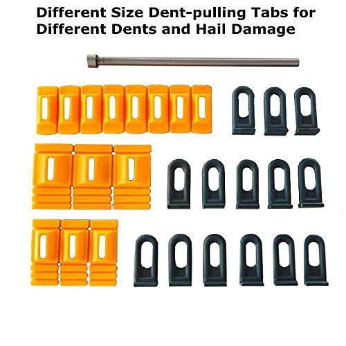 Car Dent Repair Tools Heavy Duty Paintless Repair Removal Tools Strong Dent Puller Handle Lifter Yellow Glue Tabs Powerful Body Repair Dent Remover Tool Kit for Car Dent Repair (Yellow) - color: Yellow