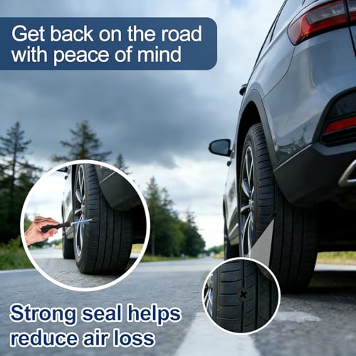 72 PCS Tire Repair Rubber Nail Kit, Vacuum Tire Repair Kits Spiral Rubber Screws, Quick Self-Service Tool for Car, Truck, Motorcycle, Tractor Tire Puncture Repair (72 PCS Screwdriver included)