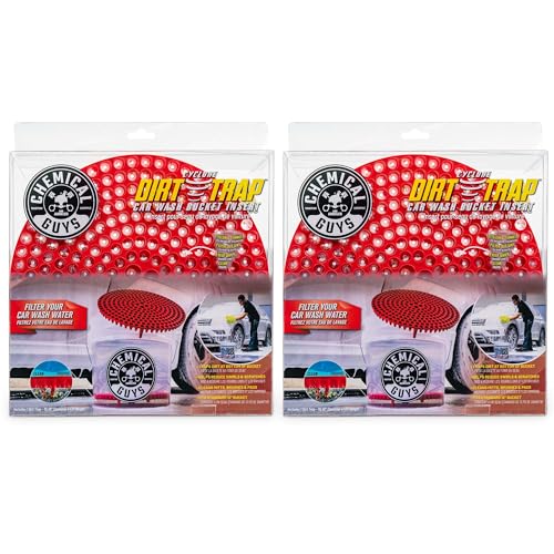 Chemical Guys Cyclone Dirt Trap Car Wash Bucket Insert Red Color (2 Pack)