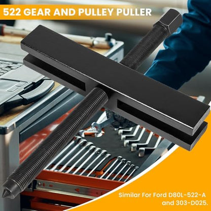 Bonbo 522 Large Gear Puller + 7393 Gear & Pulley Puller + 8056 Shaft Protector Set, 3-in-1 Master Removal Tool Kit for Timing Gears, Fan Pulleys & Harmonic Balancers, 8-Piece Heavy Duty Set