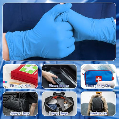 Chicingyou 30 Pairs Disposable Emergency Glove Individually Packaged Travel Gloves Travel Trauma Essential Nitrile Glove (Blue) - color: Blue