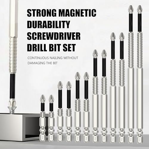 High-Magnetic Screwdriver Drill Bit Set,K5 Impact Resistant Non Slip Bit, Strong Magnetic Durability Screwdriver Drill Bit Set,6Pcs/Set - 25/50/65/70/90/150mm (2Set-12pcs) - color: 2Set-12pcs