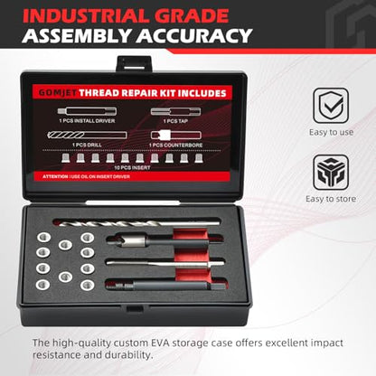 M5X0.8 Metric Thread Repair Kit, with M5X0.8X7.6MM Stainless Steel Insert Qty 10 - size: M5x0.8x7.6mm