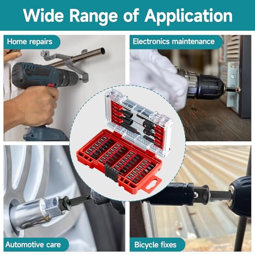 36Pcs Impact Driver Bits Set with a Storage Case | 28 Magnetic Screwdriver Bits, 5 Magnetic Sockets, 3 Socket Adapters, Hex Shank Driver Tools Set for Power Screwdrivers - style: 37Pcs Screwdriver Bits Set