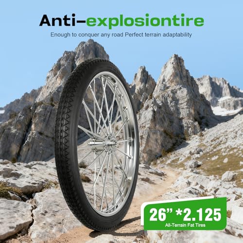 2-Pack Mountain Bike Tires Replacement 20/24/26-inch Bike Tire with Anti-Stab Weave, Folding Mountain Bicycle Tires and Tubes - color: 26x2.125