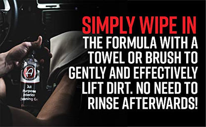 Adam's Polishes All Purpose Interior Cleaning Gel - Best For Detailing Leather Seats Vinyl Carpet Upholstery Plastic Rubber Interior Surfaces Floor Matts & Car Accessories Boat RV Parts (16 oz) - size: 16 Fl Oz (Pack of 1)