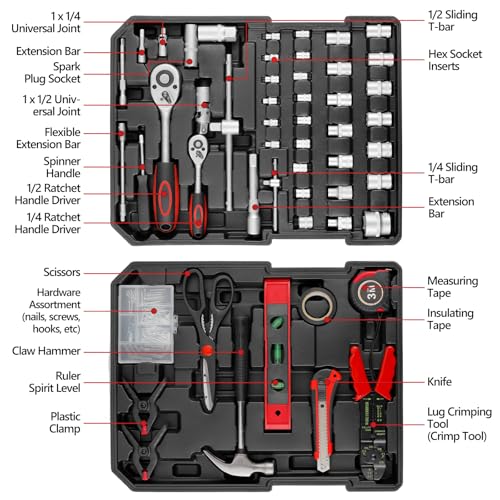 TLGREEN 799pcs Mechanic Tool Set with Aluminum Trolley Case,Home Repair Tool kit,Complete Tool Box Set for Home,Automotive,Dorm,Garage - color: Silver
