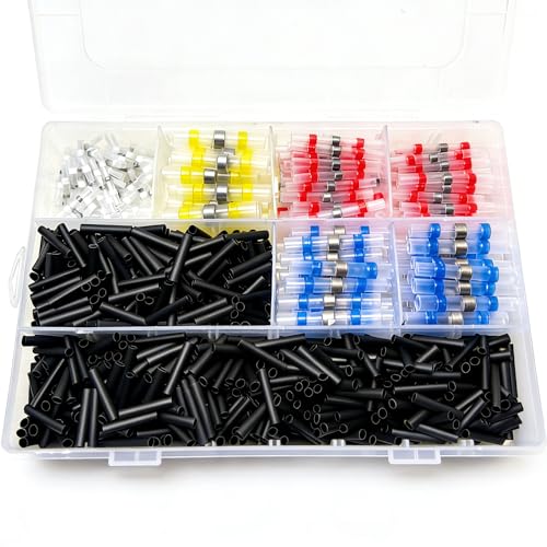 930 PCS Heat Shrink Tubing Kit, Solder Seal Wire Connectors, Assorted Colors, Waterproof, Electrical Wire Terminals, Organizer Case
