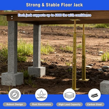 2PCS House Floor Jacks for Leveling,19"-36" Adjustable Screw House Jack Post Pole for Lifting, Heavy Duty Steel Telescoping Jacks Post for Beam Roof Joists Leveling, Crawlspace and Basement Support - style: 2PCS
