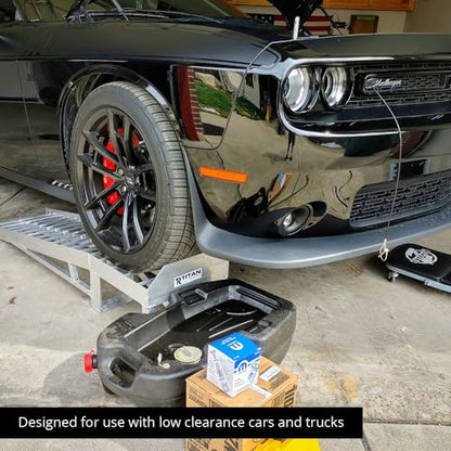 Low Profile Car Service Ramps for Oil Change, 1,500 GAWR, 12.5" Lift, Pair