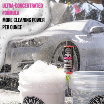 Chemical Guys Mr. Pink Super Suds Car Wash Soap Plus Chenille Premium Microfiber Wash Mitt Bundle Kit, High Foaming Pink Shampoo And Scratch Free Wash Mitt For Cars Trucks SUVs Daily Drivers, 64 Fl Oz - size: 1 Count (Pack of 1)