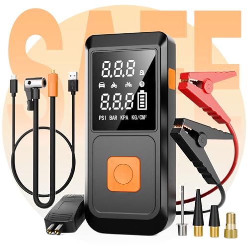 GOLDFOREST Car Battery Jump Starter with Air Compressor 4000A 150PSI, Portable Car Jumper Starter (10L Gas/8L Diesel), 12V Jump Box with Auto-Stop Tire Inflator, 20000mAh, Car Emergency Kit