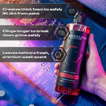 Blackline Automotive Extreme Foaming Car Shampoo - Extreme Ultra Foam Perfect for Ceramic Coatings - Compatible with Foam Cannon for Pressure Washer (16 Fl Oz, Cotton Candy) - size: 16 Fl Oz (Pack of 1)