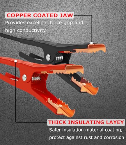 Car Jumper Cables 12Ft 6Ga Mushan Durable Battery Cable with Bag for SUVs & Trucks-Heavy Duty Booster Cable for Dead/Weak Battery Jumpstart & Roadside Emergencies(12Feet-6Gauge) - size: 6-Gauge (12 Feet)