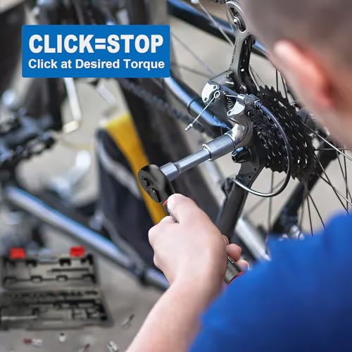 SUERCUP 3-25Nm 1/4-Inch Drive Click Bike Torque Wrench 18 PCS Set | Torque Wrench Set Dual-Direction Adjustable, 72 Tooth, Used for Bicycle Maintenance - size: 1/4" 3-25N.m 18PCS