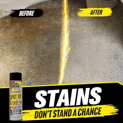 Chemical Guys Lightning Fast Carpet Spot Cleaner 18 oz Aerosol, Fabric Stain Extractor For Car Carpets, Seats, Floor Mats And Upholstery With Precision Spray Application (2 Pack) - size: 18 Fl Oz (Pack of 2)