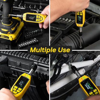 YIYEIE 46-Pc Digital Torque Screwdriver, 3.5-70.8 In-lbs, ±1% Accuracy, 1/4 Inch Pound Torque Screwdriver, Buzzer & LED Alert, with S2 Bits & Tools for Bike Repair, Scope Mounting & Electronics