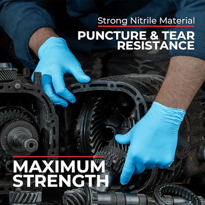 London Labs Heavy Duty 6 Mil Blue Nitrile Gloves Disposable Latex & Powder Free -Extra Stretchy Fentanyl Safe |Medical,First Aid Kit,EMT|Food Safe Rubber Gloves for Cooking & Cleaning| Pack of (100) - size: Medium, style: 100 Count