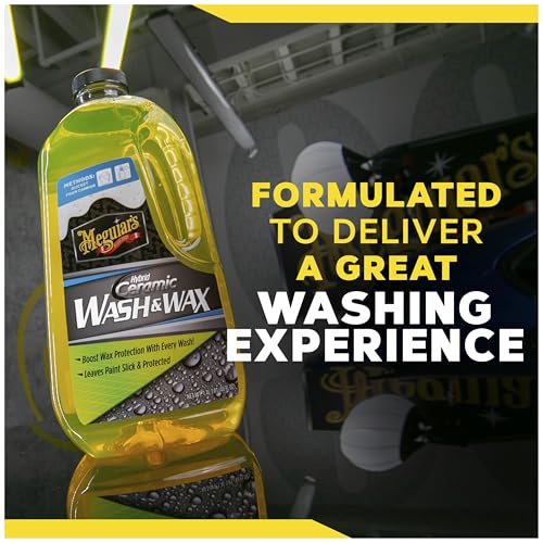 Meguiar's Hybrid Ceramic Wash & Wax - Sophisticated Car Wash Gently Cleans and Adds Shine and Slickness While Boosting Paint with Hybrid Ceramic Wax and Extreme Water Beading - 48oz - style: Hybrid Ceramic Wash & Wax