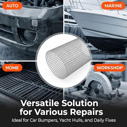 5 Pcs Plastic Welding Mesh Reinforcing Stainless Steel Wire Mesh Screen for Thermoplastic Repairs, 7.87 x 5.91 Inch Metal Mesh Screen Repair Kit for Car Bumper and Automotive Plastic Welder
