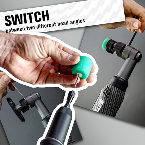 BATOCA S6 Mini Cordless Polisher for Car Detailing, 2x2.0Ah Batteries, 0mm Rotary Buffer & 12mm Dual Action Polisher 1-3 Inch, 2 Different Speeds Heads Systems, 4.2k-21k, 1-5k RPM Carbon Style - size: Carbon Style with 2 batteries