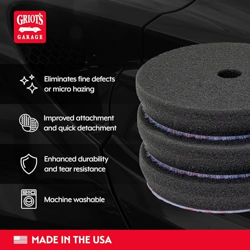 Griot's Garage BOSS 3” Finishing Foam Pads for Car Polishing and Detailing, Buffing Pads for Light Scratch Removal, Auto Wax, and Sealant Application, Set of 3 - size: 3 Inch Pads (Set of 3)