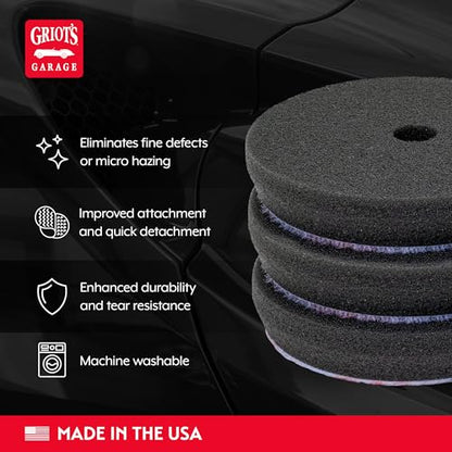 Griot's Garage BOSS 3” Finishing Foam Pads for Car Polishing and Detailing, Buffing Pads for Light Scratch Removal, Auto Wax, and Sealant Application, Set of 3 - size: 3 Inch Pads (Set of 3)