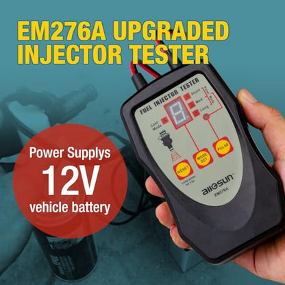 ALLOSUN Fuel Injector Tester Upgraded 8 Pulse Modes DIY Cleaning Tools Kit Automotive 12V Fuel System Diagnostic Detector
