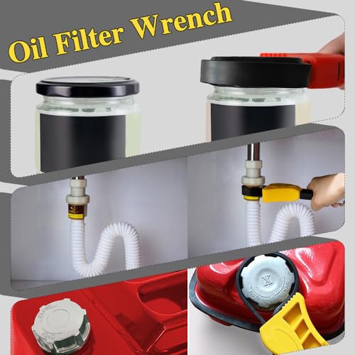 2PCS Oil Filter Wrench Set, Car Rubber Strap Wrenches, Adjustable Rubber Strap Wrench, 6in+ 8in Automotive Multifunctional Belt Wrench for Mechanics Plumbers
