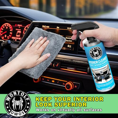 Wontolf Complete Car Wash Cleaning Kit, Car Interior Detailing Kit with Car Wash Soap, Interior Detailing Cleaner, Wheel Cleaner, Wheel Brush, Dying Towel, for Cars Trucks RVs SUVs - size: 2.29 Fl Oz (Pack of 7)
